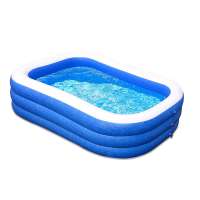 Inflatable swimming pool for family children-a large rectangular pool exploded on the ground floating outdoors