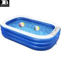 family inflatable swimming pool, full-sized blow up lounge pool for kiddie, adults, above ground pool for outdoor, backyard