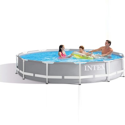 Perfect Size Intex 12ft x 30in Metal Frame Swimming Pool With Water Filter Filter