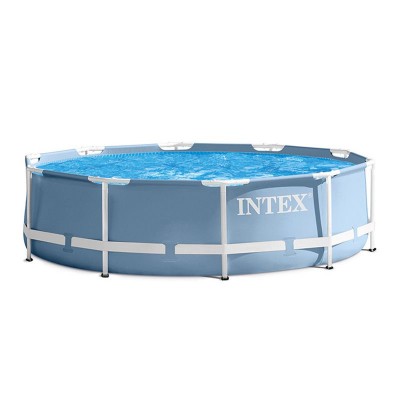 Buy Above Ground Steel Pool For Swimming Pool Garden Round Intex 10 ft. x 30 inch Prism Frame Pool Set