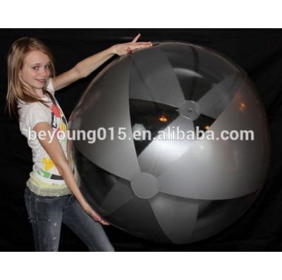 48" Clear & Silver Inflatable big Beach Ball - Glossy Vinyl