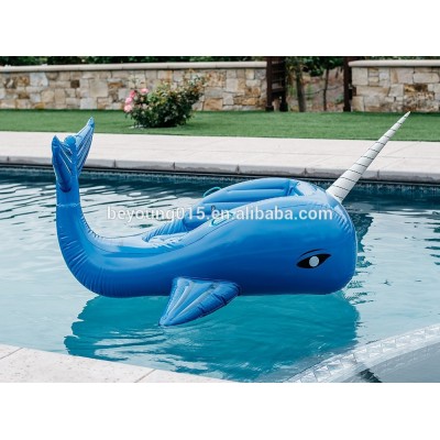 Narhwal Whale type New design giant Inflatable Whale Pool Float Lounger whale beach lounge