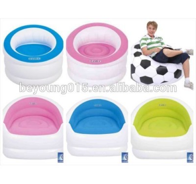 flocked pvc round inflatable sofa chair/inflatable armchair