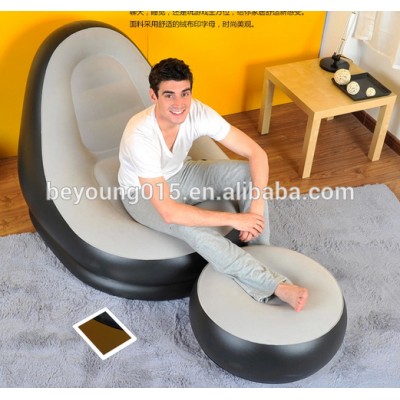 deluxe inflatable sofa lounge with inflatable stool/inflatable sofa with foot rest/ottoman