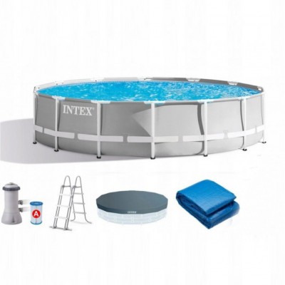 14ftx42in Intex Frame Pool Above Ground Steel Frame Swimming Pools Outdoor Garden Backyard